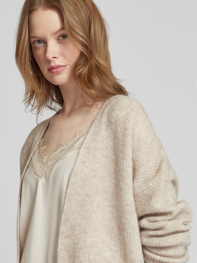 MOS MOSH Cardigan mit überschnittenen Schultern Modell 'THORA' Sand Melange 3