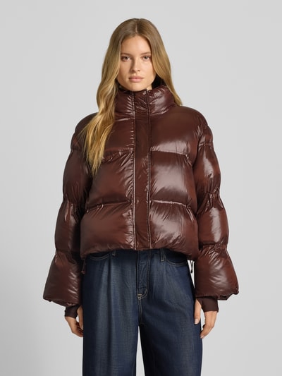 Neo Noir Kurtka pikowana ze stójką model ‘Rhea’ Ciemnobrązowy 4