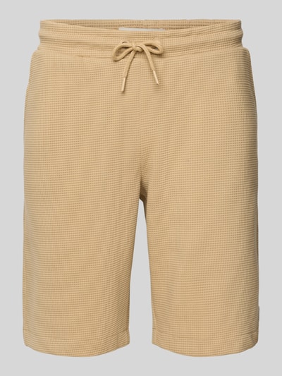 Blend Regular fit sweatshorts met structuurmotief, model 'CASPER' Beige - 2