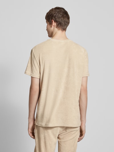 Only & Sons T-shirt met geribde ronde hals, model 'HELLAS' Beige - 5