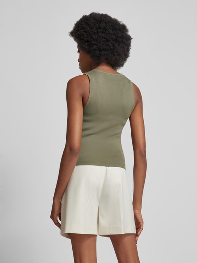 Mango Tanktop in unifarbenem Design Modell 'HERNAN' Khaki 5