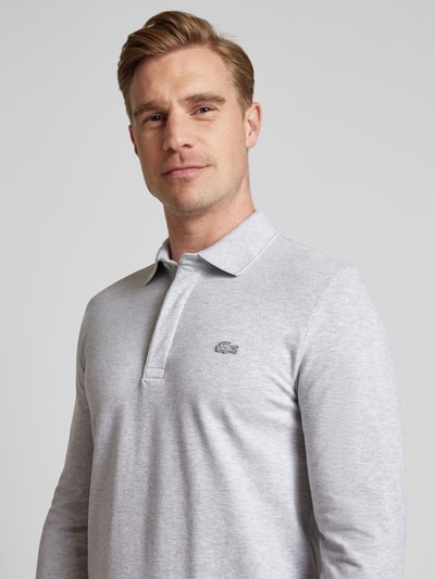 Lacoste Regular Fit Poloshirt im langärmeligen Design Hellgrau Melange 3