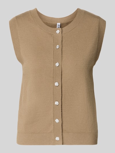 PIECES Regular Fit Pullunder aus Viskose-Mix Modell 'ORINA' Beige 2