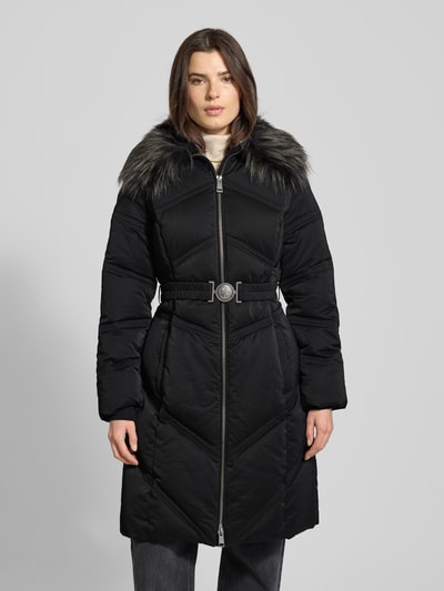 Guess Płaszcz pikowany z paskiem model ‘ALIENOR’ Czarny 4