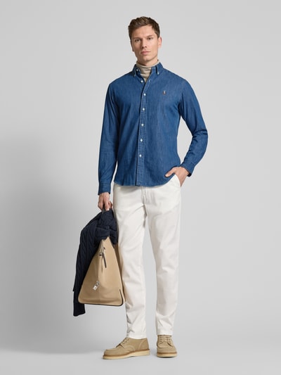 Polo Ralph Lauren Freizeithemd mit Label-Stiching Jeansblau 1