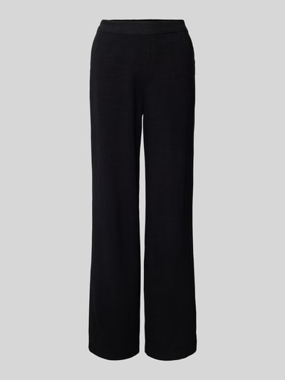 Object Wide leg stoffen broek met elastische band, model 'Sanne Aline' Zwart - 2