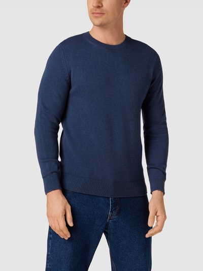 s.Oliver RED LABEL Gebreide pullover met ronde hals, model 'Basic Crewneck' Marineblauw - 4