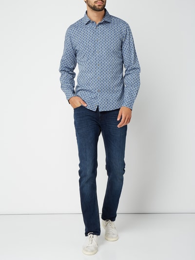 Cinque Slim Fit Freizeithemd aus Baumwolle Jeansblau 1