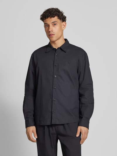 REVIEW Loose Fit Freizeithemd aus Baumwoll-Leinen-Mix Black 4