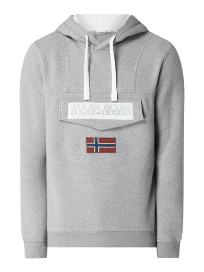 Napapijri Hoodie met logo's, model 'Burgee' Middengrijs - 2