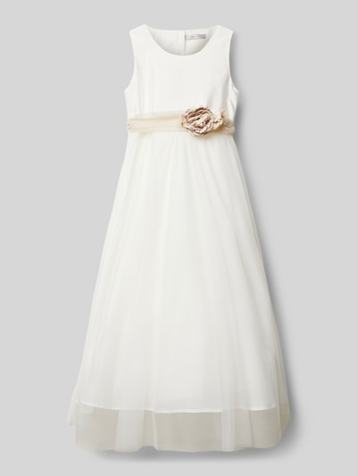 Une Hautre Couture Kleid mit floraler Applikation Offwhite 1