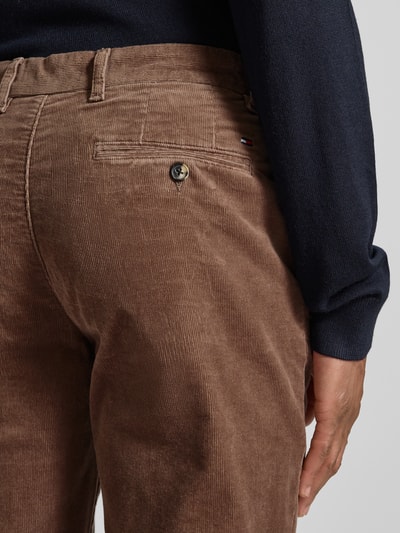 Tommy Hilfiger Spodnie sztruksowe z prostą nogawką z mieszanki bawełny model ‘DENTON’ Beżowy 3