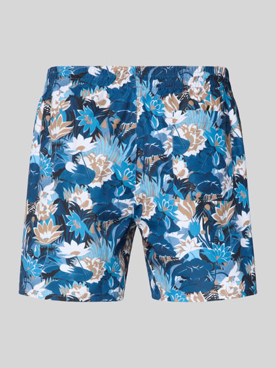 BOSS Regular Fit Badeshorts mit Allover-Muster Modell 'PIRANHA' Hellblau 3