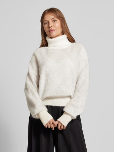 BOSS Strickpullover mit Rollkragen Modell 'Fewani' Offwhite 4