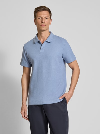 Tom Tailor Regular Fit Ripp Poloshirt mit Stretch-Anteil Rauchblau 4