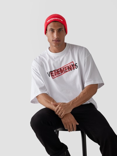 VETEMENTS Beanie mit Label-Stitching Rot 1