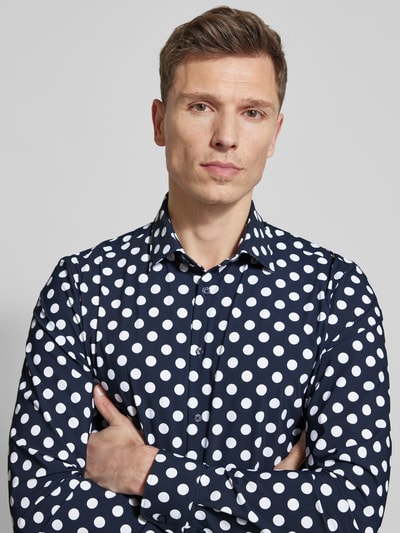 Jake*s Slim Fit Freizeithemd mit Kentkragen Marine 3