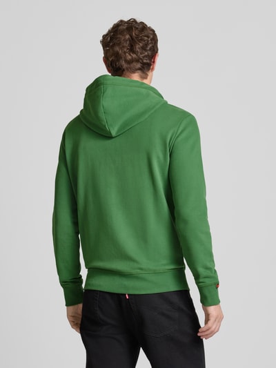 Superdry Bluza rozpinana z kieszenią kangurką i wyhaftowanym logo Ciemnozielony 5