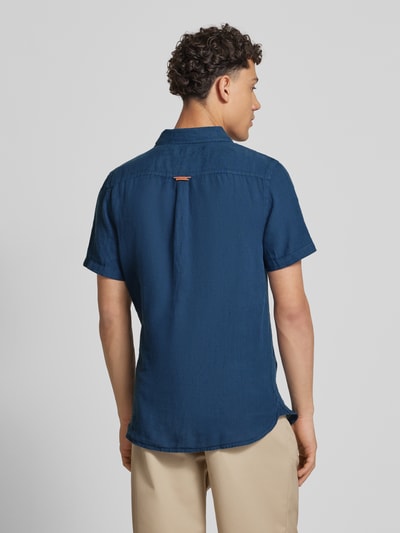 Superdry Regular Fit Freizeithemd aus reinem Leinen Dunkelblau 5