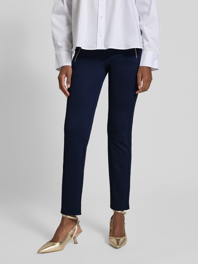 Christian Berg Woman Slim Fit Stoffhose mit Paspeltaschen Dunkelblau 4
