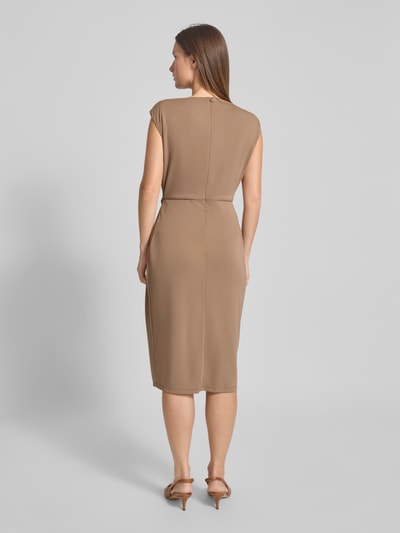 Lauren Ralph Lauren Midikleid mit Rundhalsausschnitt Modell 'BRENIEL' Taupe 5