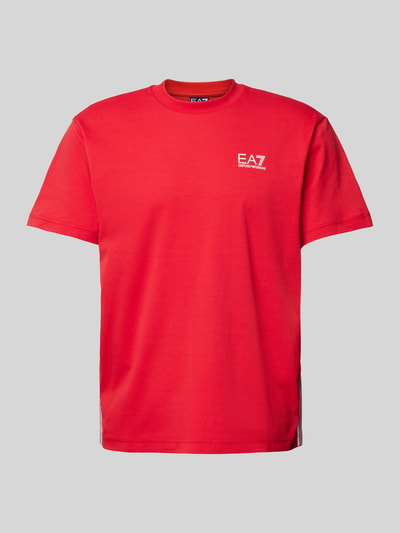 EA7 Emporio Armani T-shirt met labelprint Rood - 2