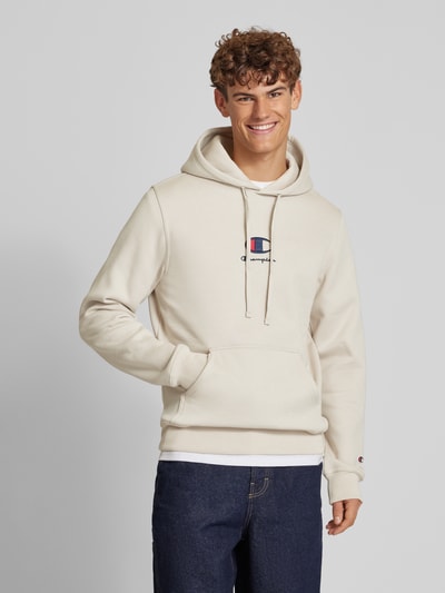 CHAMPION Hoodie mit Label-Stitching Beige 4