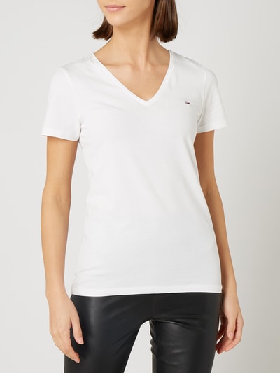 Tommy Jeans T-shirt met stretch  Wit - 4