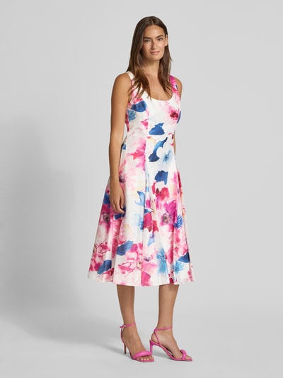 Vera Mont cocktailjurk met diepe ronde hals Felroze - 1