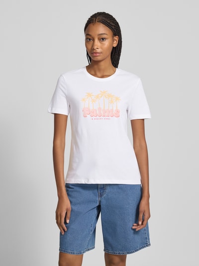 Only T-shirt o kroju regular fit z czystej bawełny model ‘HENNY LIFE’ Biały 4