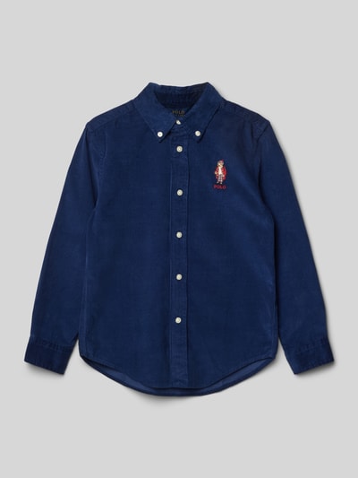 Polo Ralph Lauren Kids Regular Fit Cordhemd mit Button-Down-Kragen Marine 1