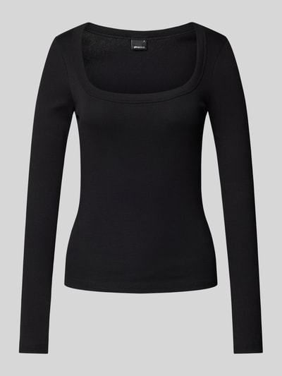 Gina Tricot Longsleeve mit Feinripp Black 2