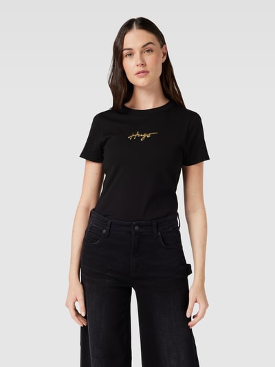 HUGO T-Shirt mit Label-Print Black 4