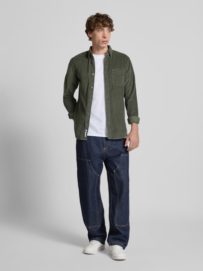 Tommy Jeans Regular Fit Freizeithemd aus reiner Baumwolle Dunkelgruen 1