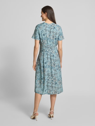 Jake*s Collection Midi-jurk met 1/2-mouwen en druppelvormige hals IJsblauw - 5