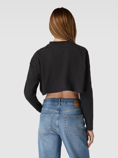 Calvin Klein Jeans Kort shirt met lange mouwen en labeldetail, model 'SEQUIN' Zwart - 5