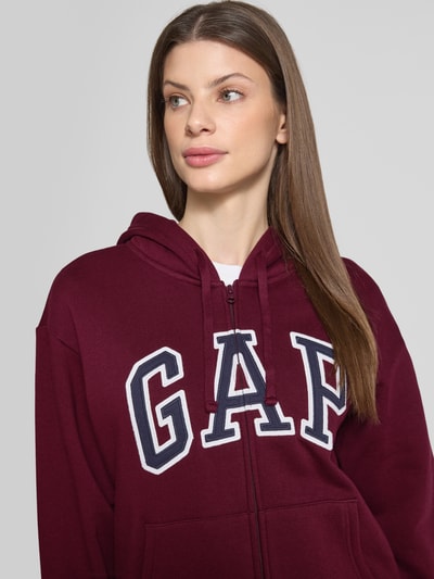 GAP Bluza rozpinana z kapturem Ciemnoczerwony melanż 3
