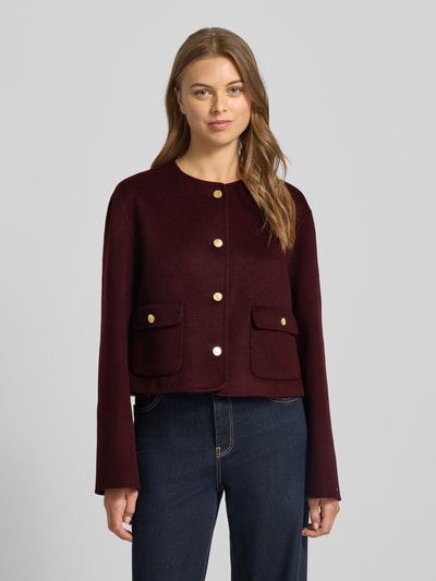 Tommy Hilfiger Żakiet krótki o kroju regular fit z mieszanki wełny Bordowy 4