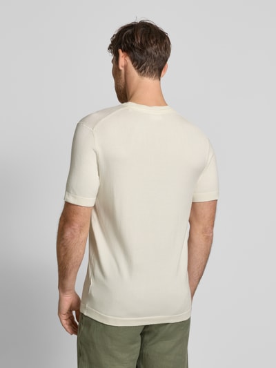 Lindbergh T-shirt o kroju relaxed fit z okrągłym dekoltem Złamany biały 5