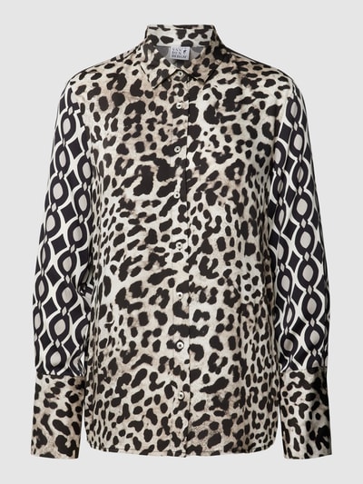 Emily Van den Bergh Bluse aus Viskose mit Animal-Print Taupe 2