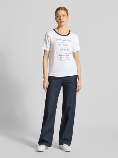 monari T-Shirt aus Viskose-Mix Modell 'Hamptons Spirit' Marine 1