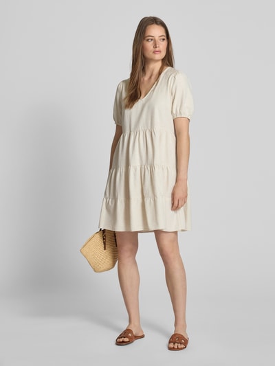 Vila Mini-jurk met volantzoom, model 'PRISILLA' Beige - 1