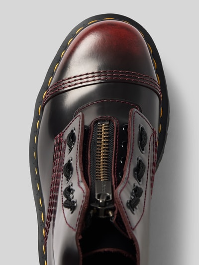 Dr. Martens Kozaki ze skóry bydlęcej nappa z przednim zamkiem błyskawicznym Bordowy 3