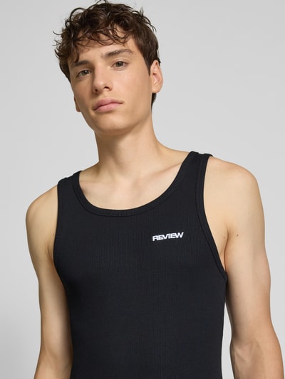 REVIEW Tanktop in Ripp-Optik mit Label-Stitching Black 3