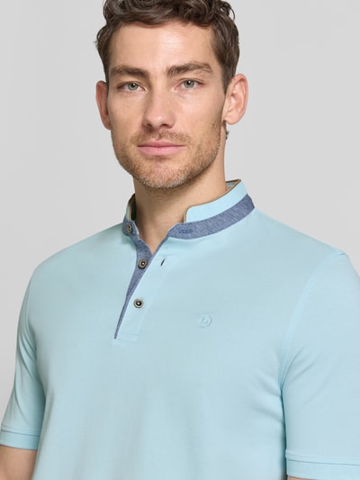 bugatti Regular Fit Poloshirt mit Stehkragen und Logo-Stitching Aqua 3