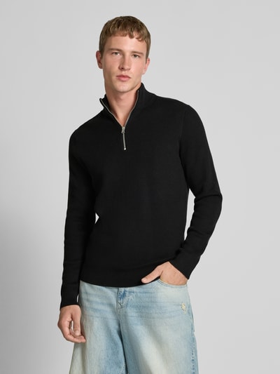 Only & Sons Regular Fit Strickpullover aus Baumwoll-Mix Modell 'PHIL' Black 4