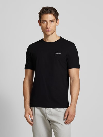 CK Calvin Klein T-Shirt mit Label-Print Modell 'ENLARGED' Black 4