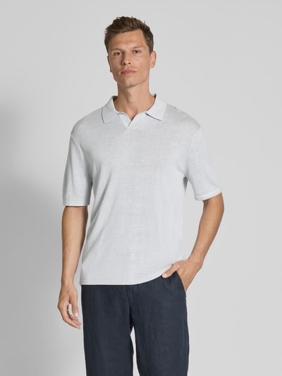 CK Calvin Klein Poloshirt met V-hals Lichtblauw - 4