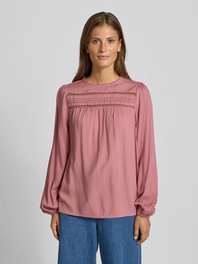 Vero Moda Regular fit blouse met lange mouwen van pure viscose, model 'DEBBIE' Oudroze - 4