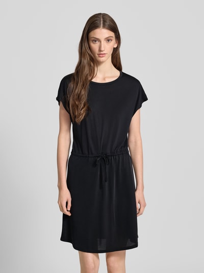 Only Getailleerde knielange jurk van viscosemix, model 'HANNAH' Zwart - 4